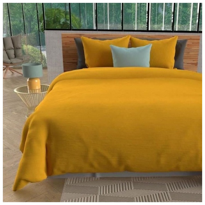 SOLEIL d'OCRE Parure de couette Boheme - Microfibre lavée - 220 x 240