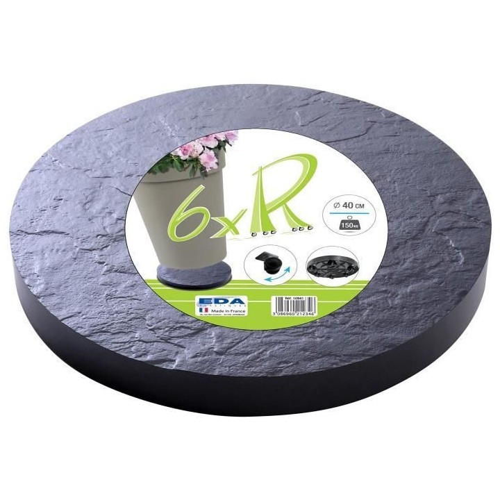 EDA Support a 6 roulettes Ø40cm - Ardoise