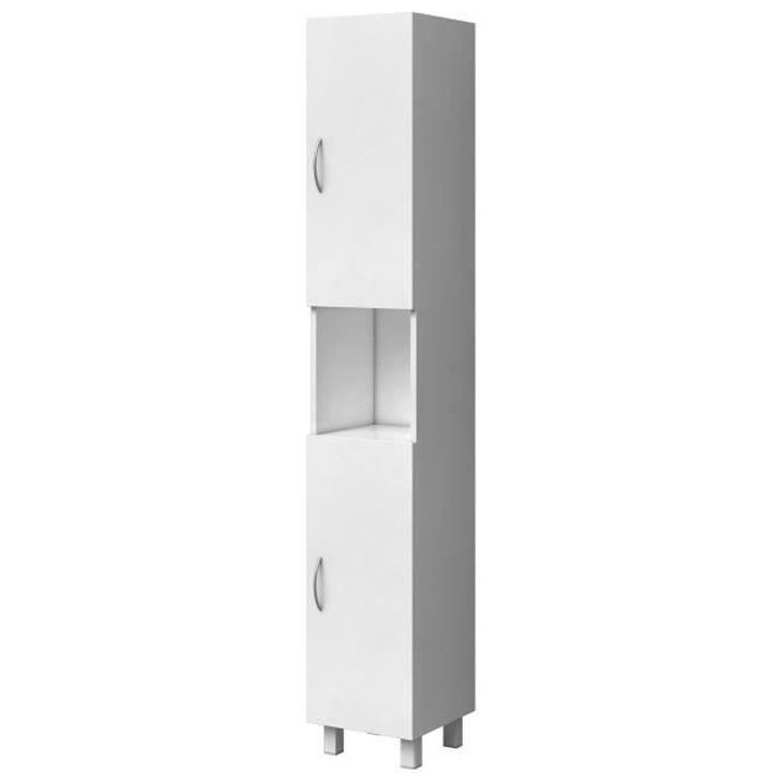 ESSENTIEL - Colonne de salle de bain 2 portes - Blanc - L 30 cm
