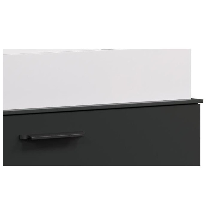 Meuble avec vasque suspendu - SYNNAX - 1 Abattant + 2 Niches - L120 x