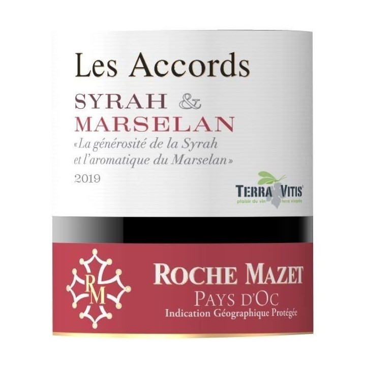Les Accords de Roche Mazet Syrah & Marselan Pays d'Oc - Vin rouge de L