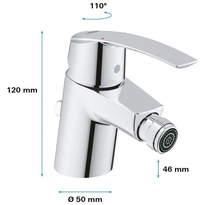 Mitigeur monocommande Bidet GROHE Start Chromé - Taille S