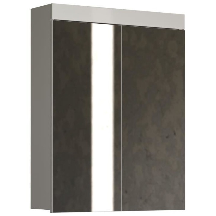 Armoire de salle de bain AMANDA - 2 portes miroir - L60 x P17 x H77 cm