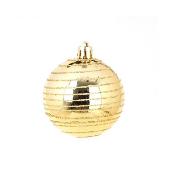 AUTOUR DE MINUIT Set de 6 boules décorées finition brillante - Ø6 c