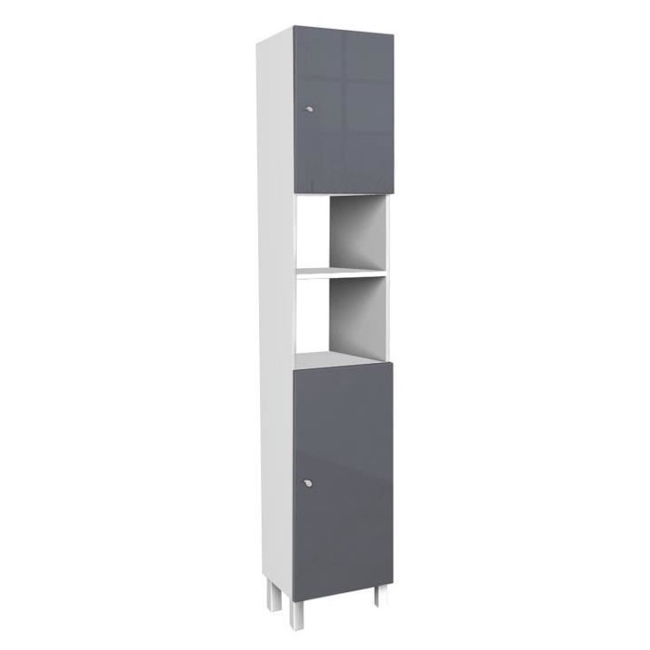 CORAIL Colonne de salle de bain L 30 cm - Gris brillant