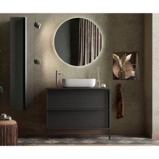STEEL Ensemble Meuble salle de bain L 92 + vasque + 2 Tiroirs - Colori