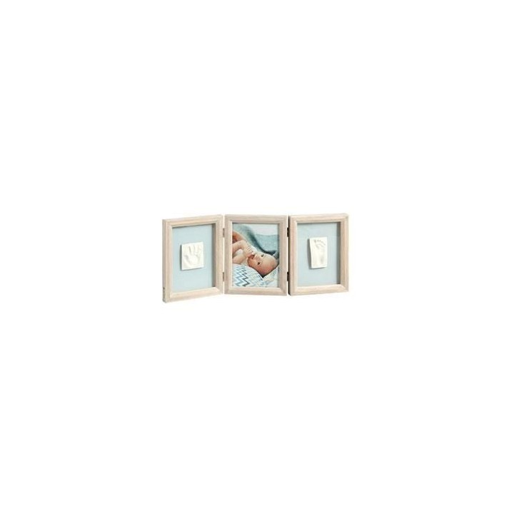 Baby Art My Baby Touch - Cadre Photo Bois Double Empreinte Bébé : Ki