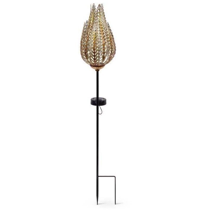Borne Solaire - GARDEN ID Fougere - 16 x 46 cm - Éclairage 6-8h - Bou
