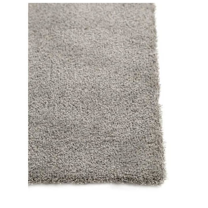 Tapis Shaggy ARYA Uni Doux - Gris - 100% Polyester - 80 x 150 cm - Int