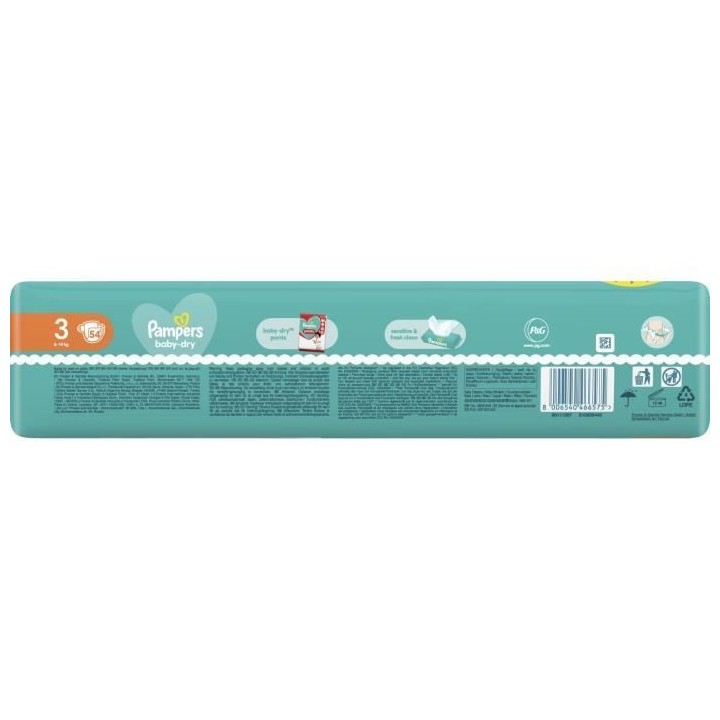 PAMPERS Baby-Dry Taille 3 - 54 Couches